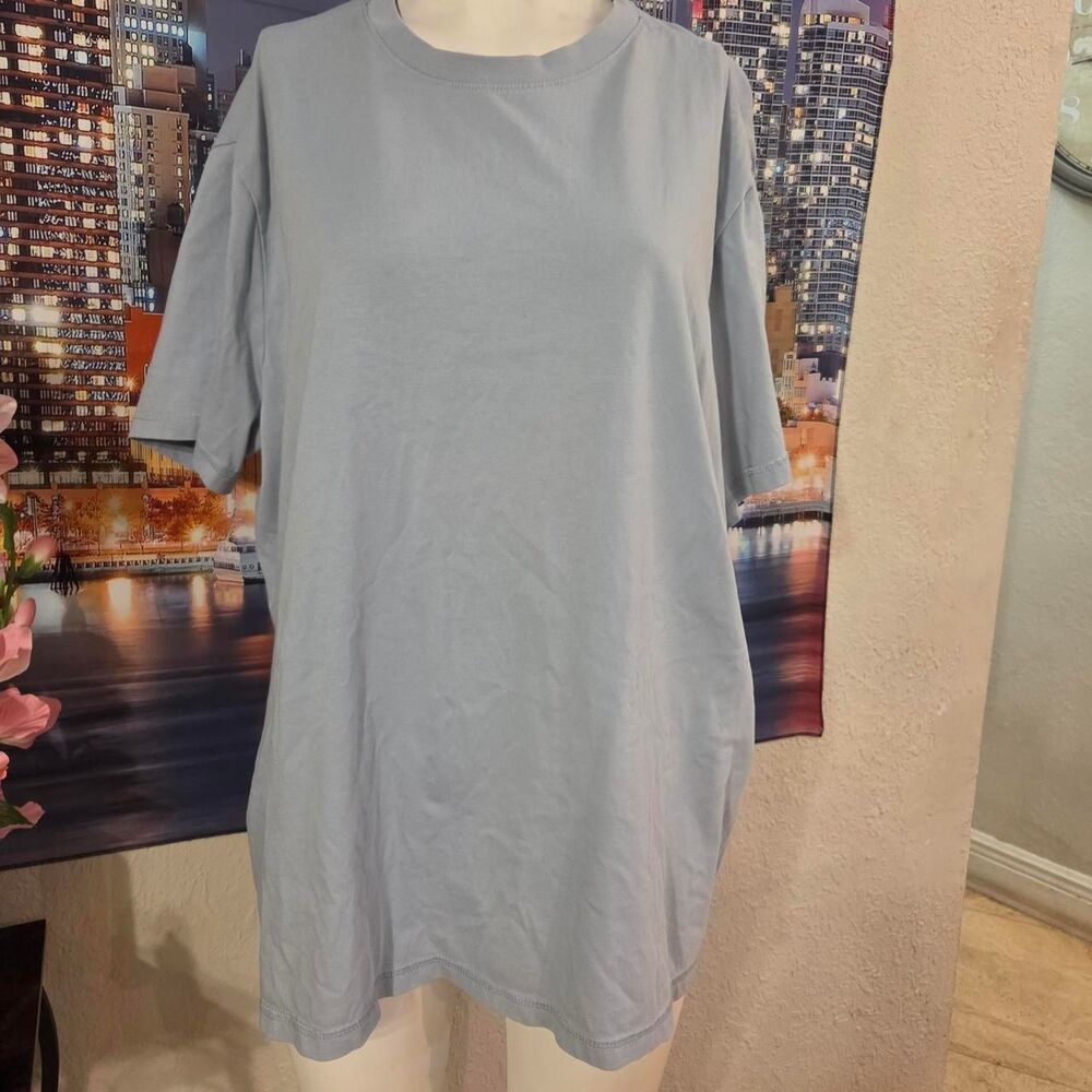 H-m Men's Blue and Grey T-shirt